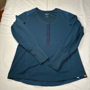 REI Co-op Navy Textured Long Sleeve Shirt